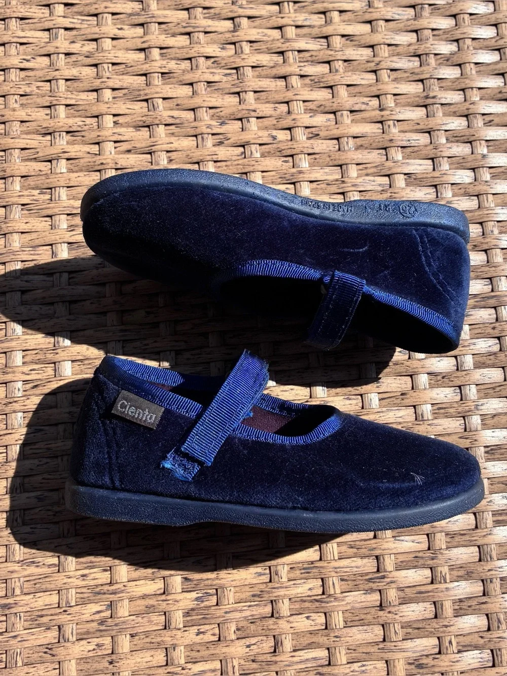 Cienta Navy Velvet Mary Jane Shoes Toddler Preppy Balletcore Made in Spain